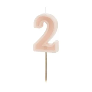 2 vuoden kynttilävalo vaaleanpunainen 10cm