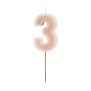 3 vuoden kynttilävalo vaaleanpunainen 10cm