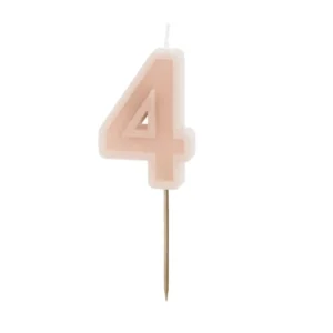 4 vuoden kynttilävalo vaaleanpunainen 10cm