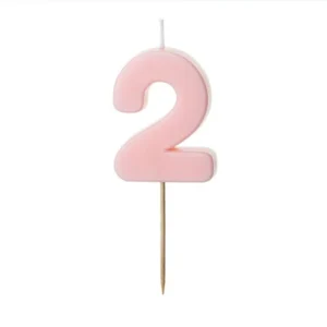 2 vuoden kynttilävalo vaaleanpunainen 5.5cm
