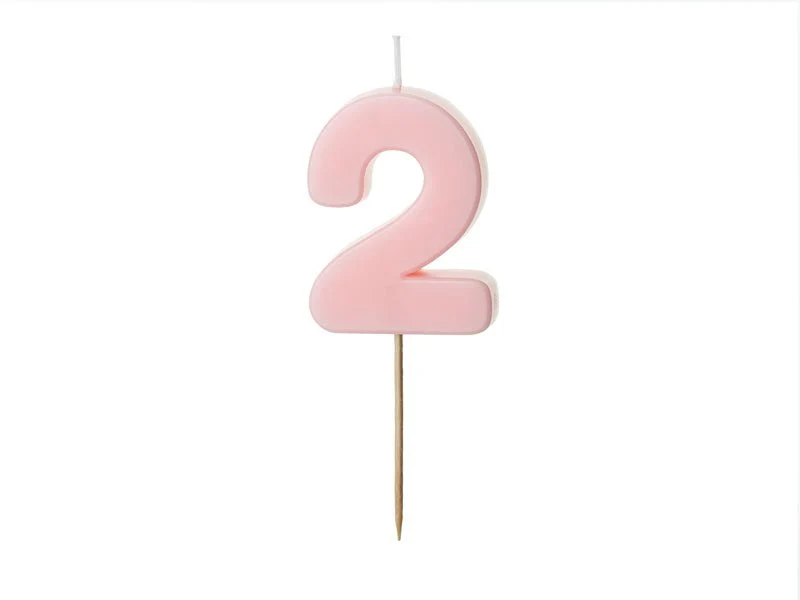 2 vuoden kynttilävalo vaaleanpunainen 5.5cm