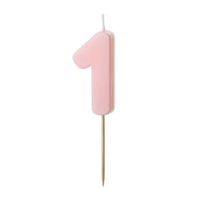 1 vuoden kynttilävalo vaaleanpunainen 5.5cm