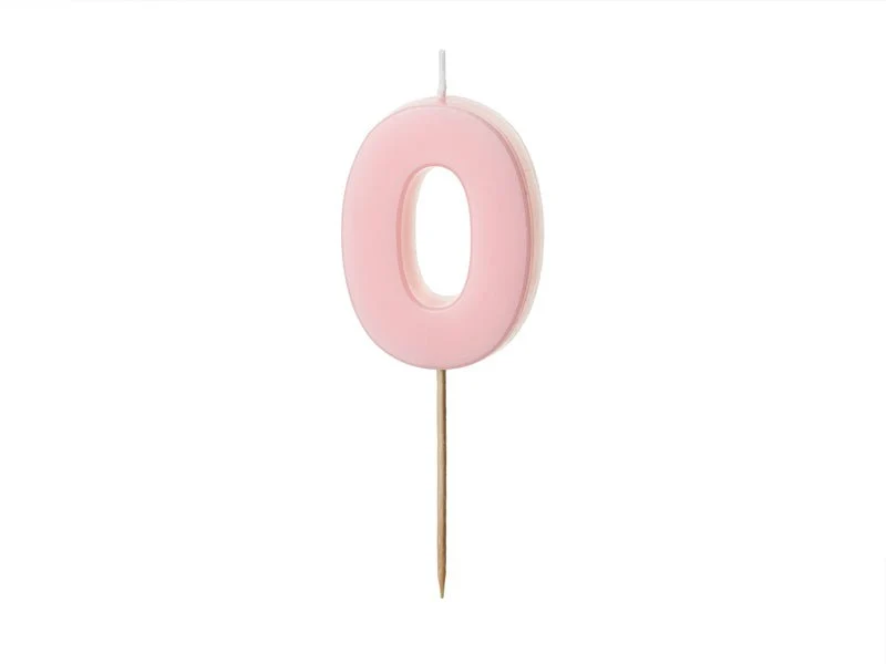 0 vuoden kynttilävalo vaaleanpunainen 5.5cm