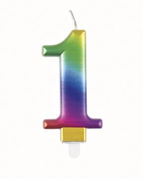 1 vuosi kynttilä Rainbow 9.5cm