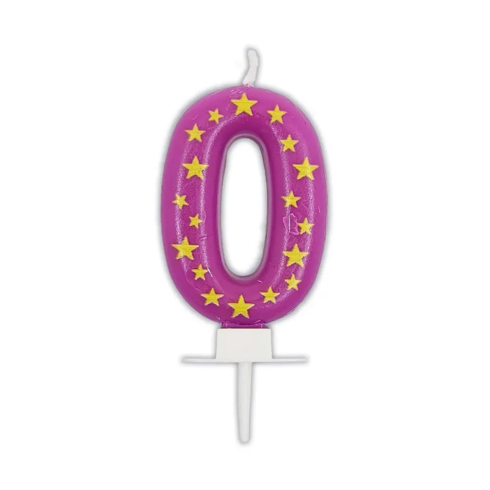 0 Vuosi Kynttilä vaaleanpunainen tähdillä