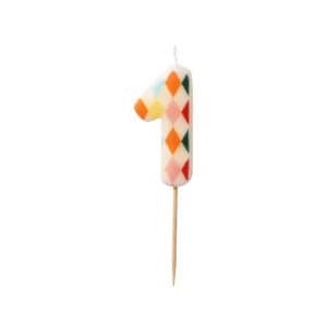1 vuosi kynttilä värillinen 5.5cm