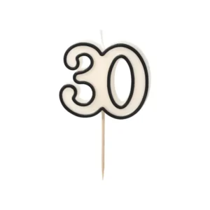 30 vuotta Kynttilä Musta Valkoinen 5.5cm