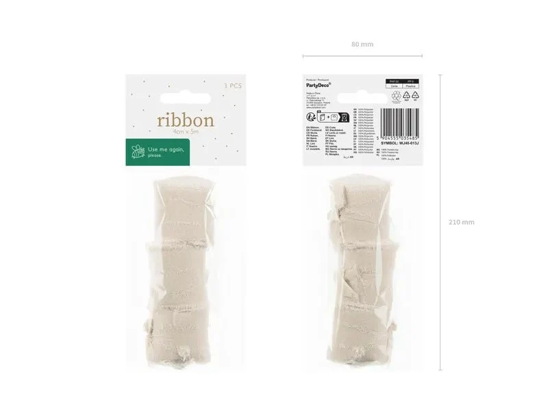 Beige nauha 5m 3kpl