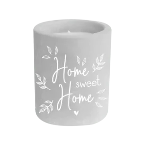 Harmaa sementtikynttilä Home Sweet Home 8cm