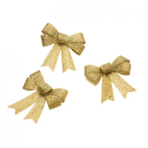 Kultainen rusetti Glitter 12.7cm 3kpl