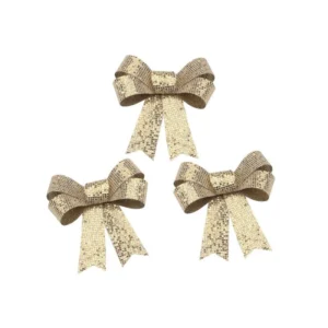 Kultainen rusetti Glitter 12.7cm 3kpl