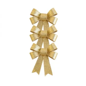Kultainen rusetti glitter raidat 10cm 3kpl