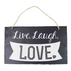 Liuskekivi Lautanen Live, Laugh, Love 25cm