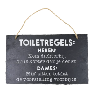 Liuskekivikyltti WC-säännöt 25cm