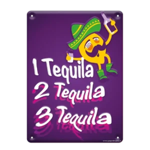 Metallilevy Juo tequila