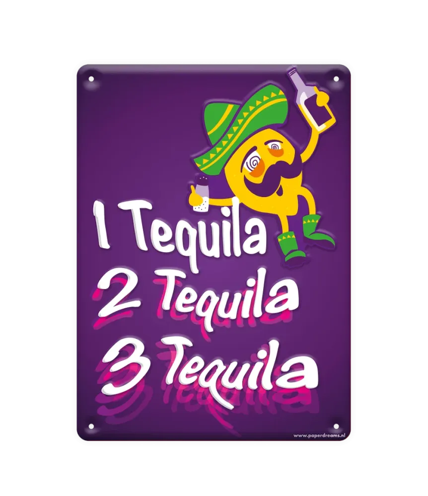 Metallilevy Juo tequila