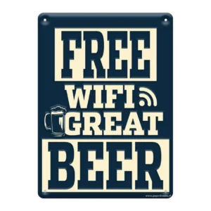 Metallinen merkki Free Wifi