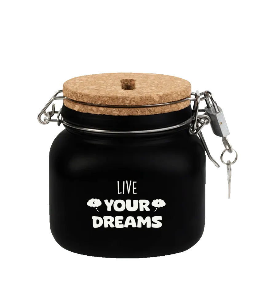 Musta rahalaatikko Live Your Dreams 12.5cm