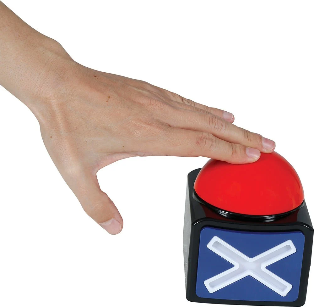X painike valolla ja äänellä 10cm