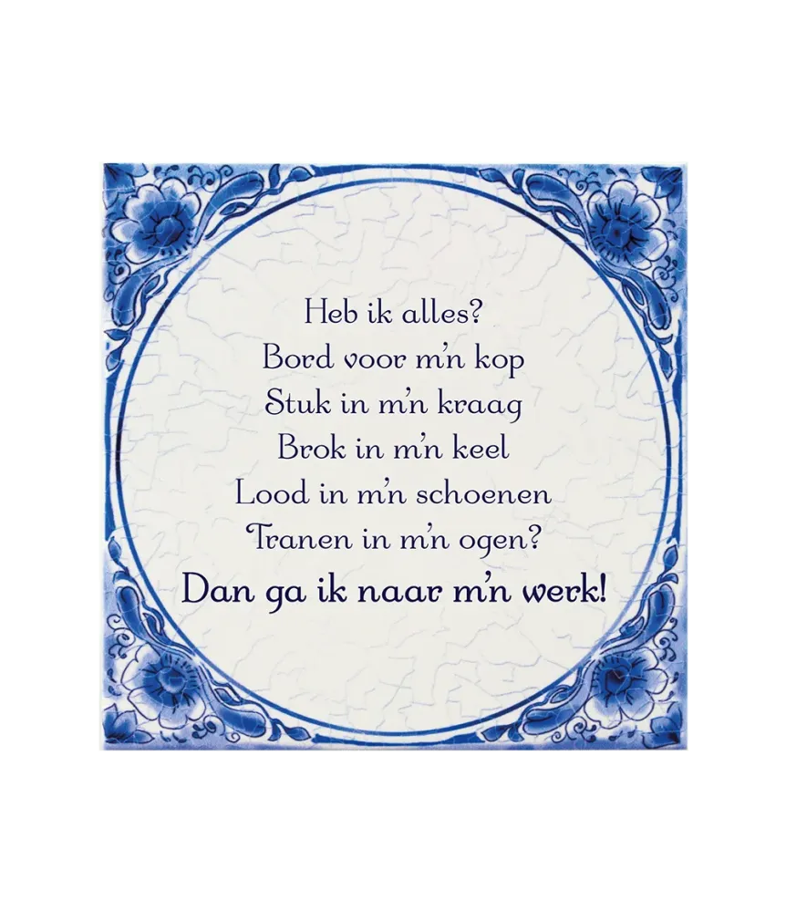 Plate My Head Delft Blue laatta