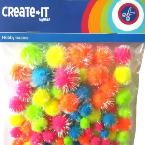 Pompoms Glitter Neon Mix 75kpl