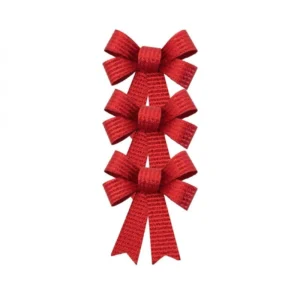 Punainen rusetti glitter raidat 10cm 3kpl
