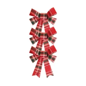 Punainen vihreä rusetti Scotch Plaid 10cm 3kpl