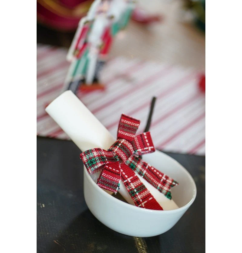 Punainen vihreä rusetti Scotch Plaid 10cm 3kpl