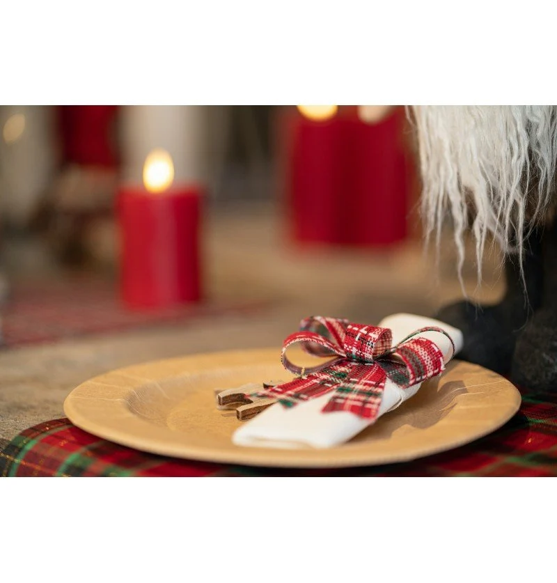Punainen vihreä rusetti Scotch Plaid 10cm 3kpl