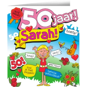 Syntymäpäiväkortti Sarah Cartoon 16.5cm