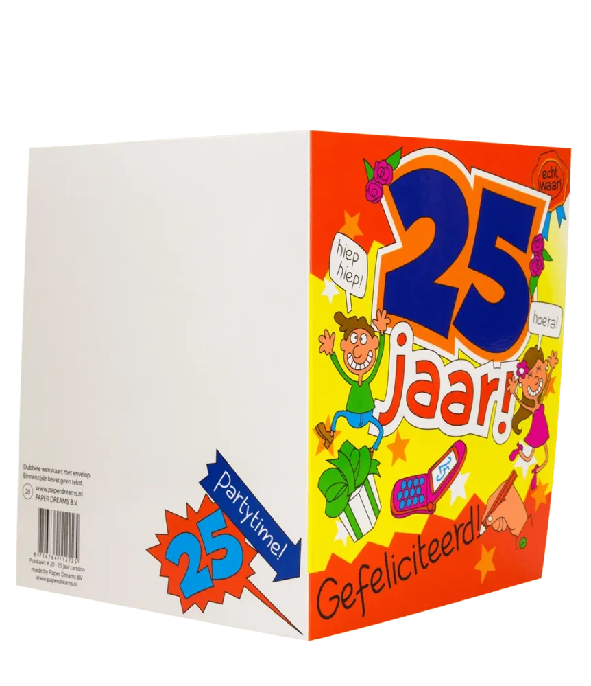 Syntymäpäiväkortti 25 vuotta Sarjakuva 16.5cm