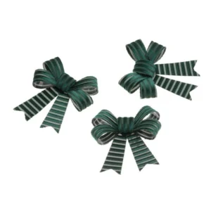 Tummanvihreä rusetti raidallinen 12.7cm 3kpl