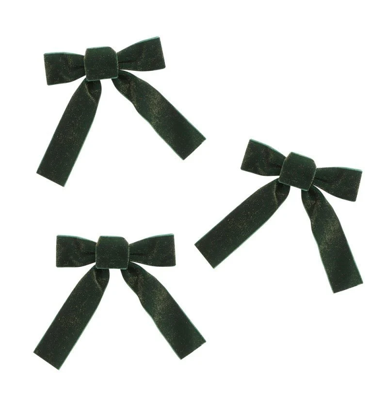 Tummanvihreä rusetti sametti 16cm 3kpl