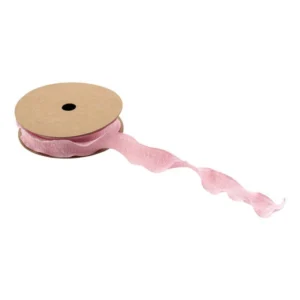 Vaaleanpunainen nauha ryppy 2.5Cm 10m
