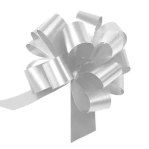 Valkoinen vedettävä rusetti 15cm