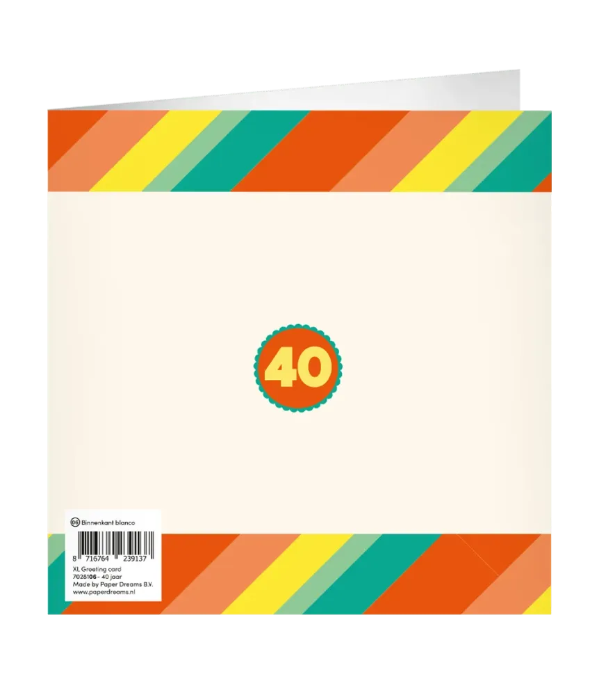 40 vuotta onnittelukortti 23cm