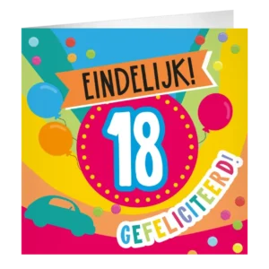 18 vuotta onnittelukortti 23cm