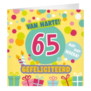 65 vuotta tervehdyskortti 23cm