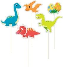 Dinosaurus Cocktail-puikot värilliset 12kpl