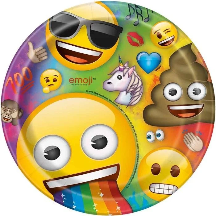 Emoji lautaset Fun 23cm 8kpl