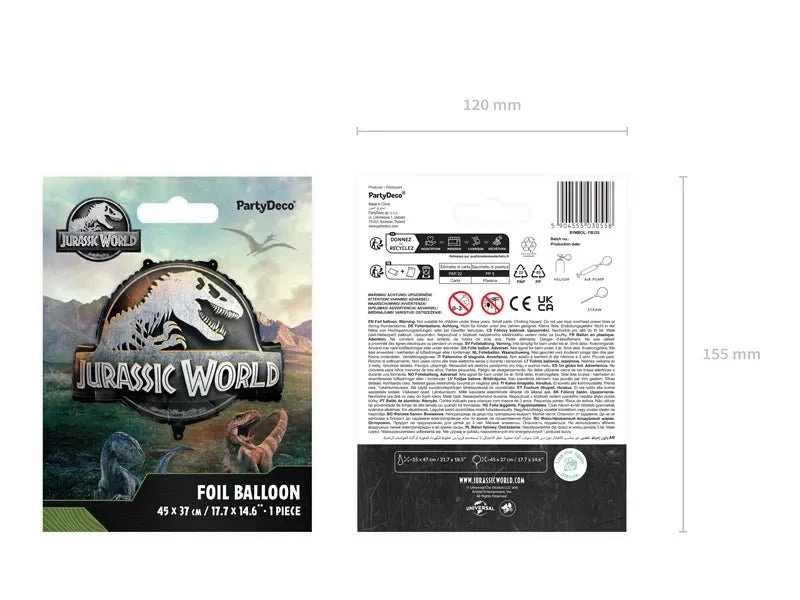 Foliopallo Jurassic World -logo, 45 x 37 cm, sekoitus