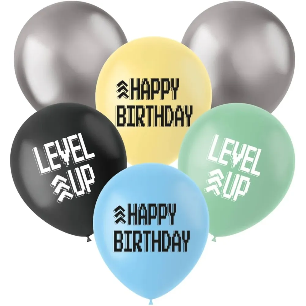 Gaming Party ilmapallot onnellista syntymäpäivää 33cm 6kpl