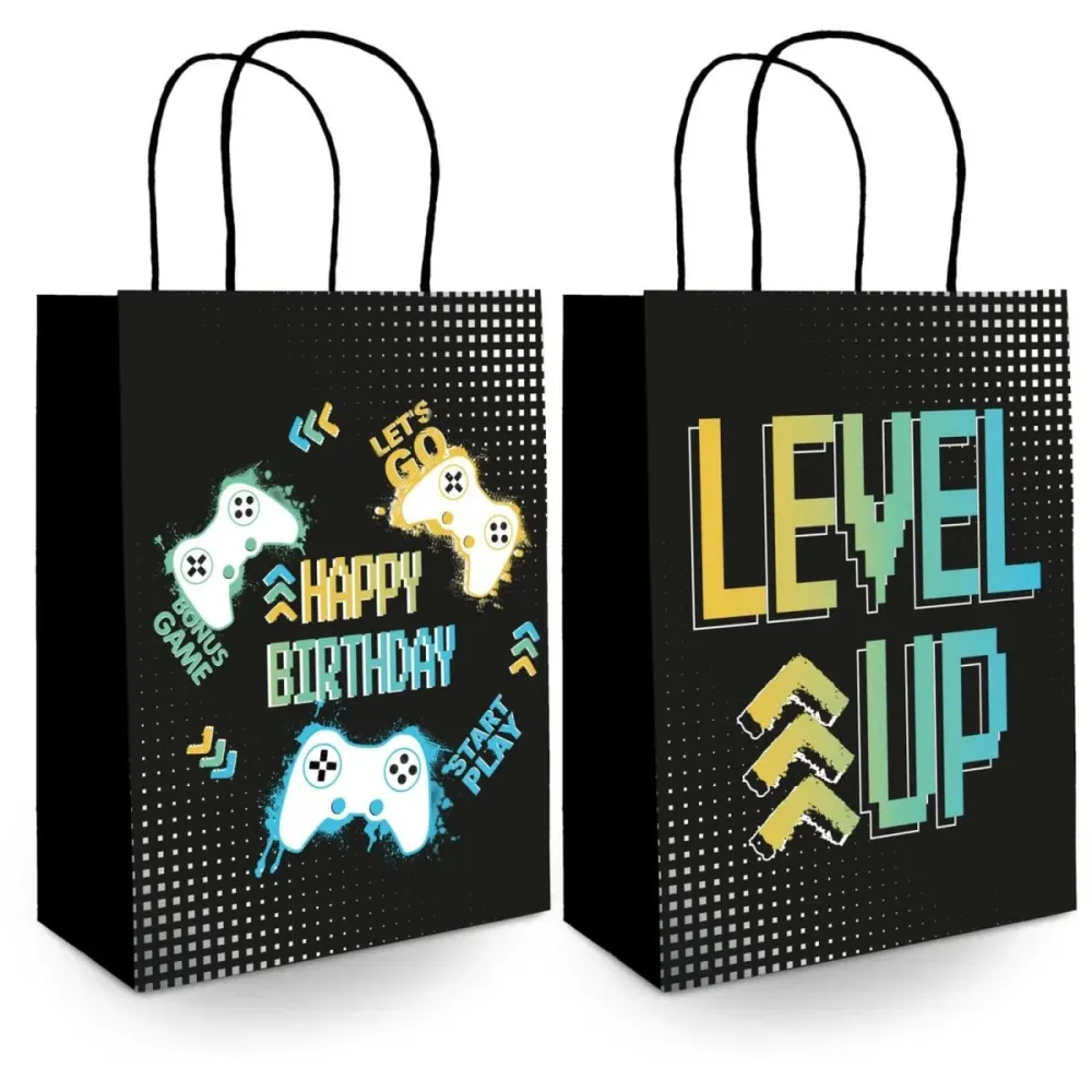 Gaming Party lahjapussi Hyvää syntymäpäivää 27cm 6kpl