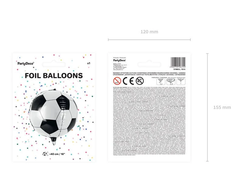 Helium ilmapallo jalkapallo tyhjä 40cm