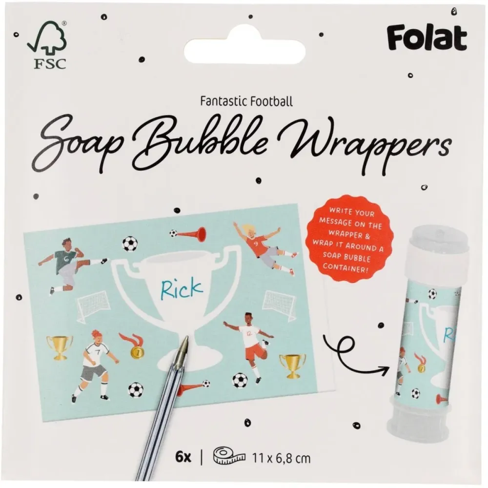 Jalkapallo Tarrat Bubble Blower Pullot 11cm 6kpl 6kpl