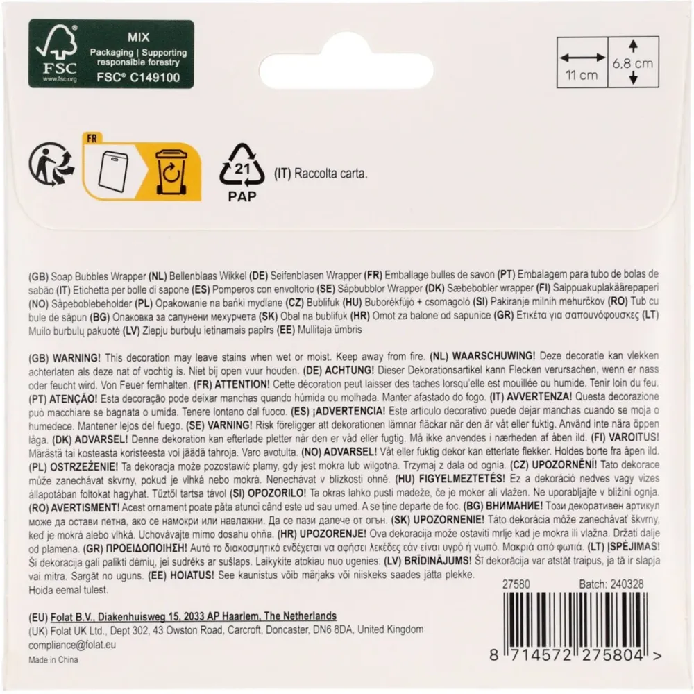 Jalkapallo Tarrat Bubble Blower Pullot 11cm 6kpl 6kpl