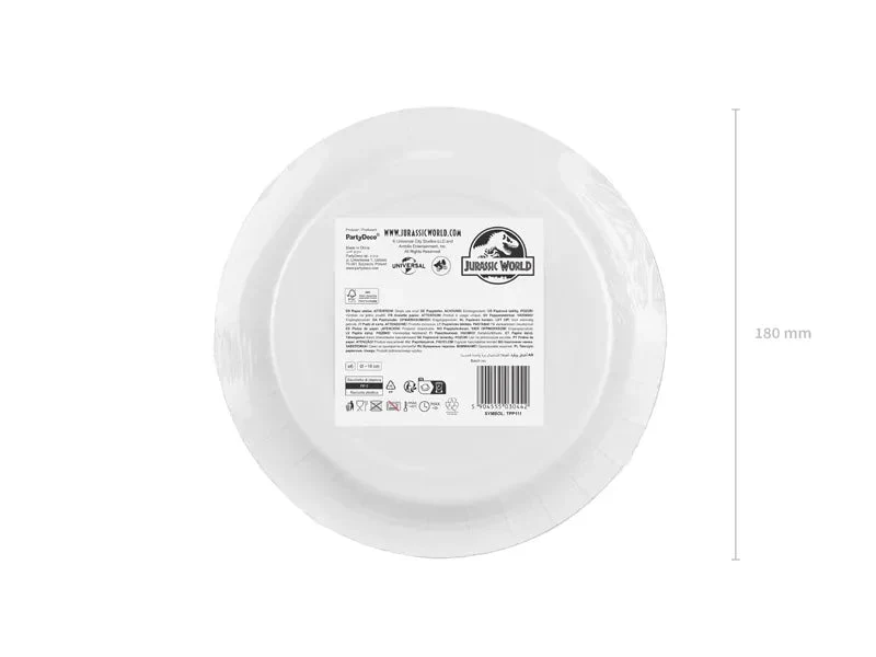 Jurassic World -lautaset, 18 cm, sekoitus