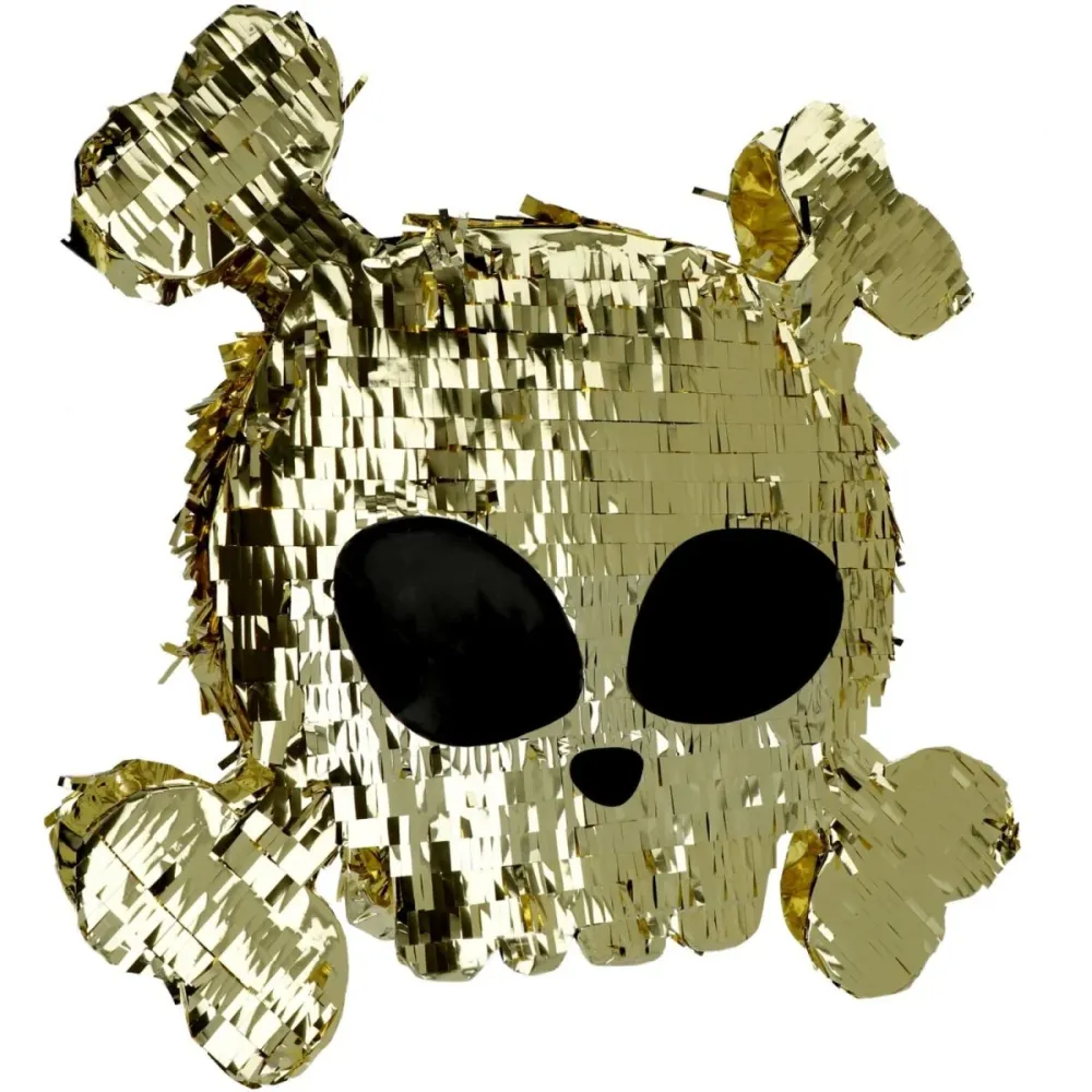 Merirosvo Pinata kultainen pääkallo 50cm