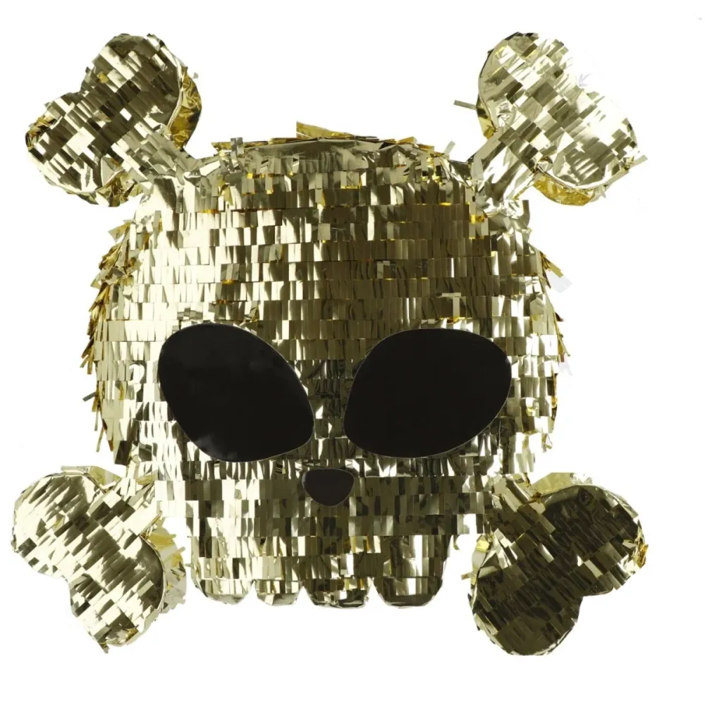 Merirosvo Pinata kultainen pääkallo 50cm