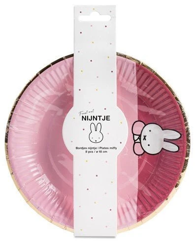 Miffy lautaset vaaleanpunainen 18cm 8kpl 8kpl
